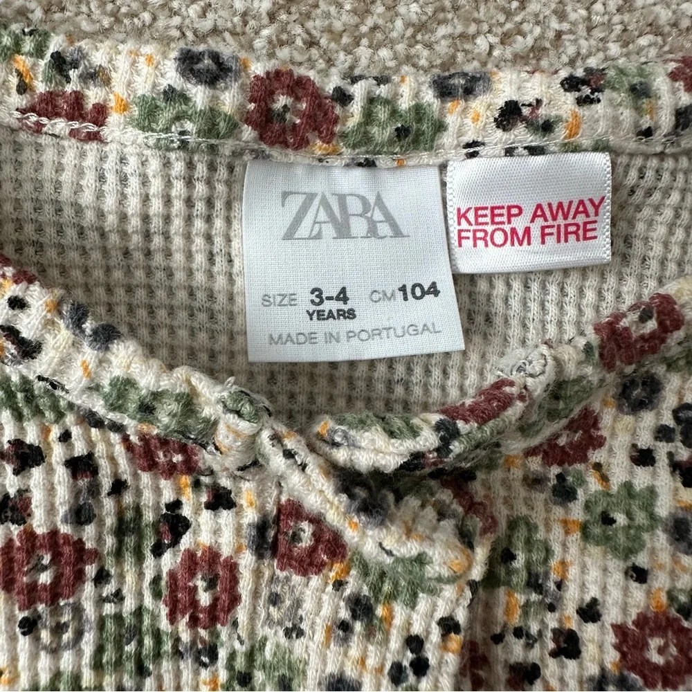 Zara Girls Floral Jumpsuit 3T-4T 100% Cotton